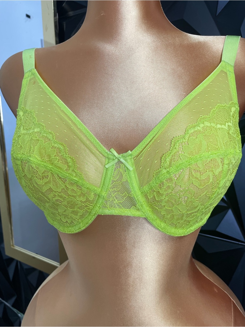 🔥Sheer Lace Underwire Bra in Neon Lime - Women Intimates
